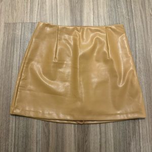 Worn Once Abercrombie Tan Faux Leather Skort Size S